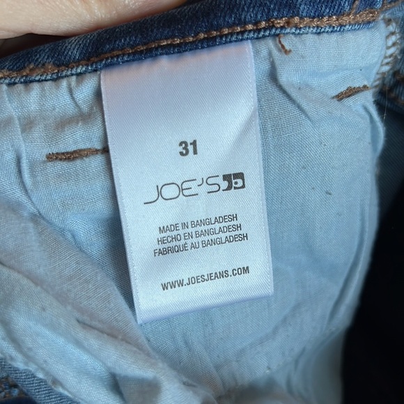 Joe’s Jeans Lara Mid Rise Raw Hem straight ankle jean denim blue pants size 31 - Picture 6 of 9